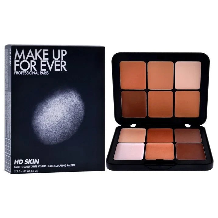 CSSV FILE HD Skin Sculpting Palette with multiple shades for contouring and highlighting, displayed in an open makeup palette.