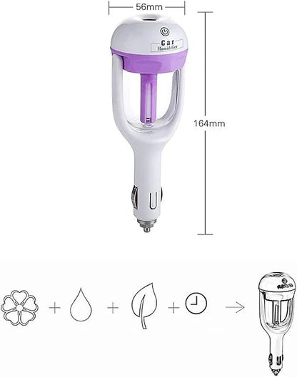 CSSV FILE Nanum Car Humidifier Diffuser shown in white with compact design and adjustable nozzle for soothing aroma diffusion in vehicles.