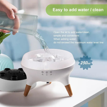 CSSV FILE Jellyfish Aroma Diffuser with LED lighting, sleek design, and mist outlet for aromatic home relaxation.