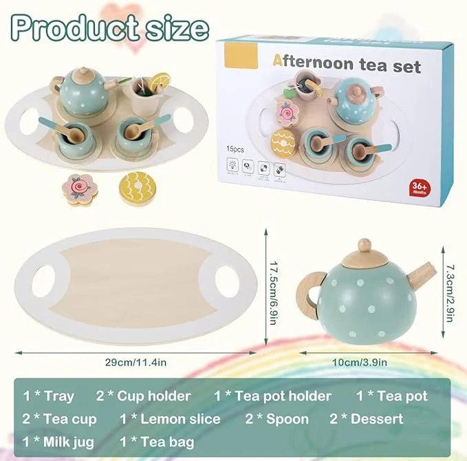 CSSV FILE afternoon tea set with teapot, cups, and saucers on a wooden table for elegant tea service.