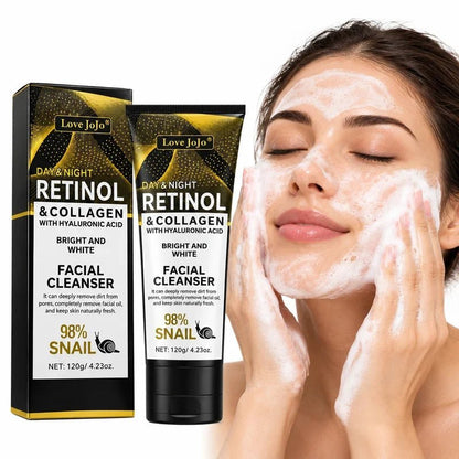 CSSV FILE Retinol Collagen Facial Cleanser in a pump bottle, showing the product label and clean, minimalist design.