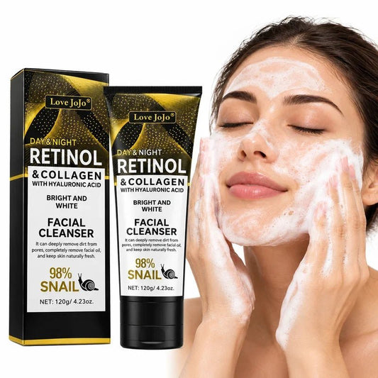 CSSV FILE Retinol Collagen Facial Cleanser in a pump bottle, showing the product label and clean, minimalist design.