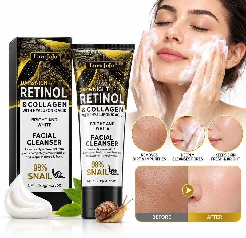 CSSV FILE Retinol Collagen Facial Cleanser in a pump bottle, showcasing the white and silver packaging with a clean design.