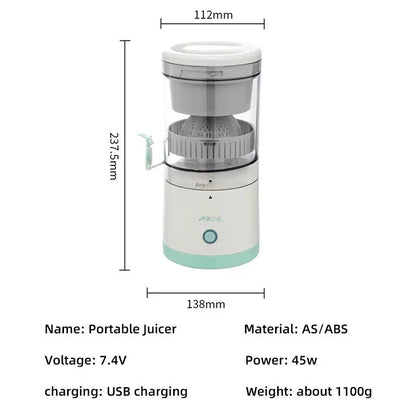 CSSV FILE Denx automatic fruit juicer showing a sleek silver juicer with fresh oranges ready for juicing.
