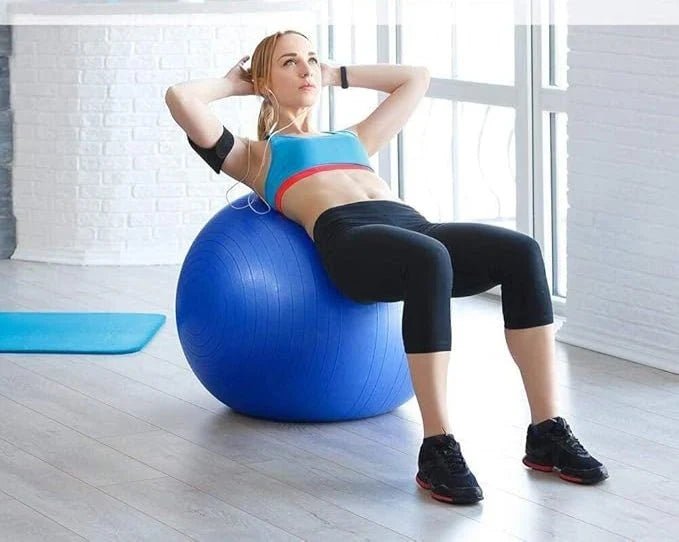 CSSV FILE Lordex gym ball for fitness, shown inflated with textured surface for stability and exercise versatility.